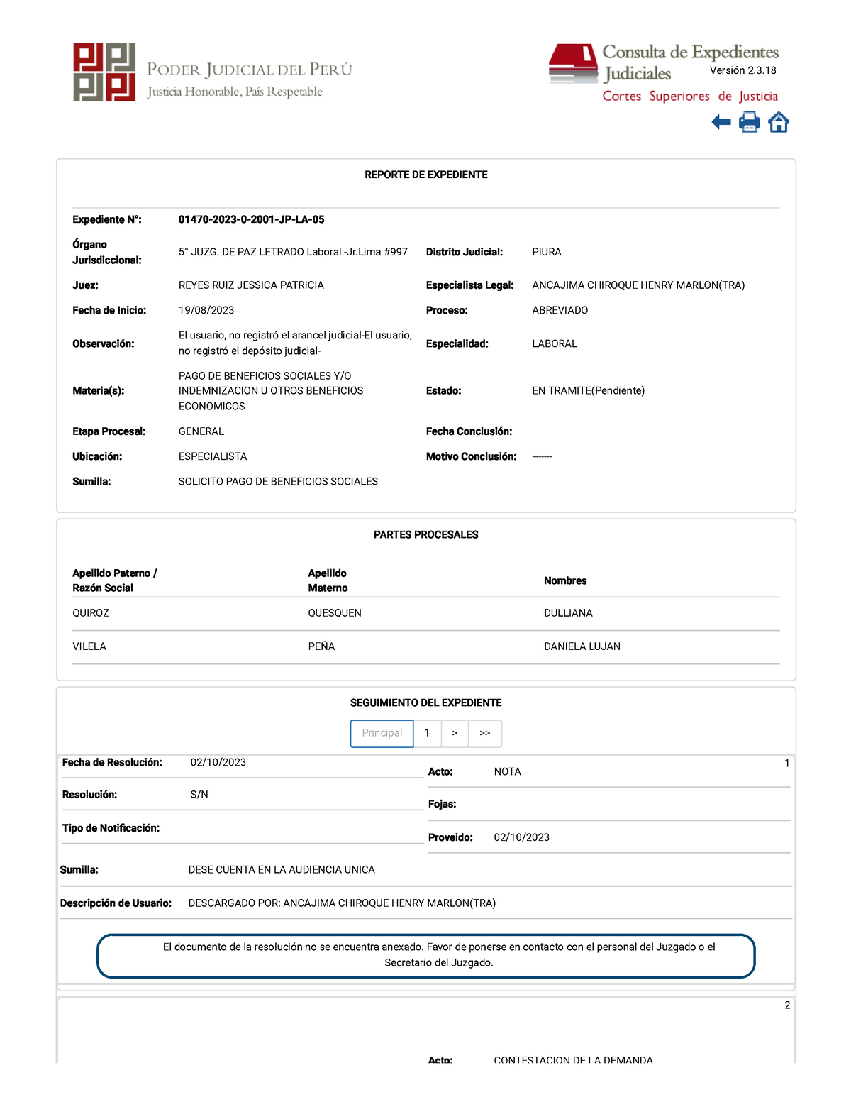 CEJ - Consulta De Expedientes Judiciales - Detalle De La Busqueda De ...