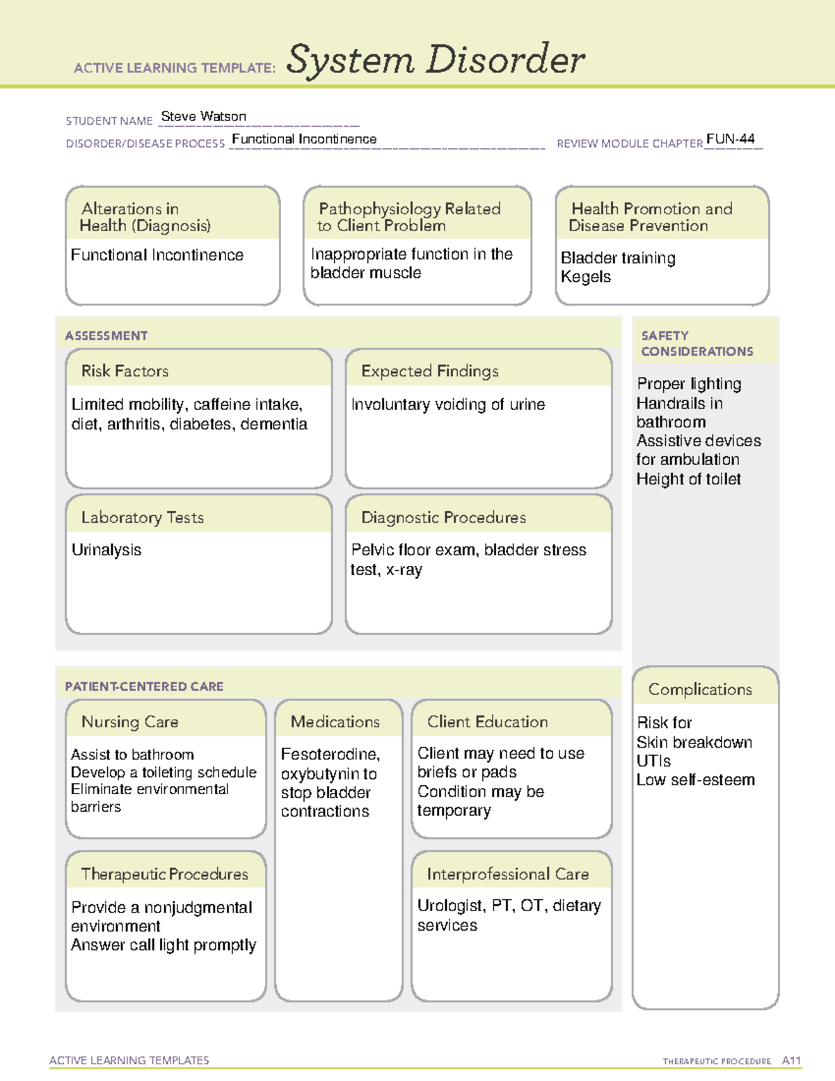 Functional Incontinence - ACTIVE LEARNING TEMPLATES THERAPEUTIC ...