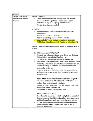 Classics Notes - Classics Notes Week 2: Greek Background/ Historical ...