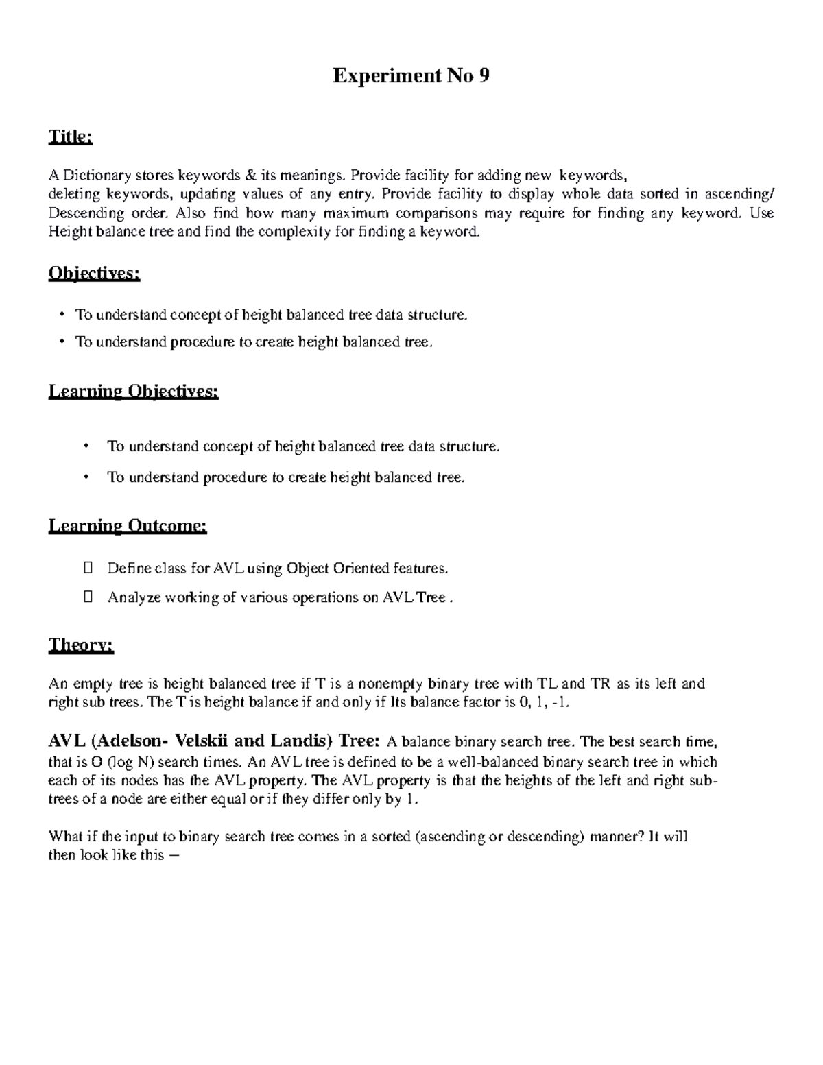 Practical No-9 - Experiment No 9 Title: A Dictionary stores keywords ...