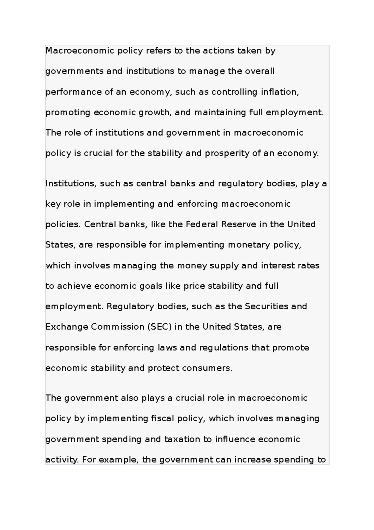 the-role-of-institutions-and-government-in-macroeconomic-policy