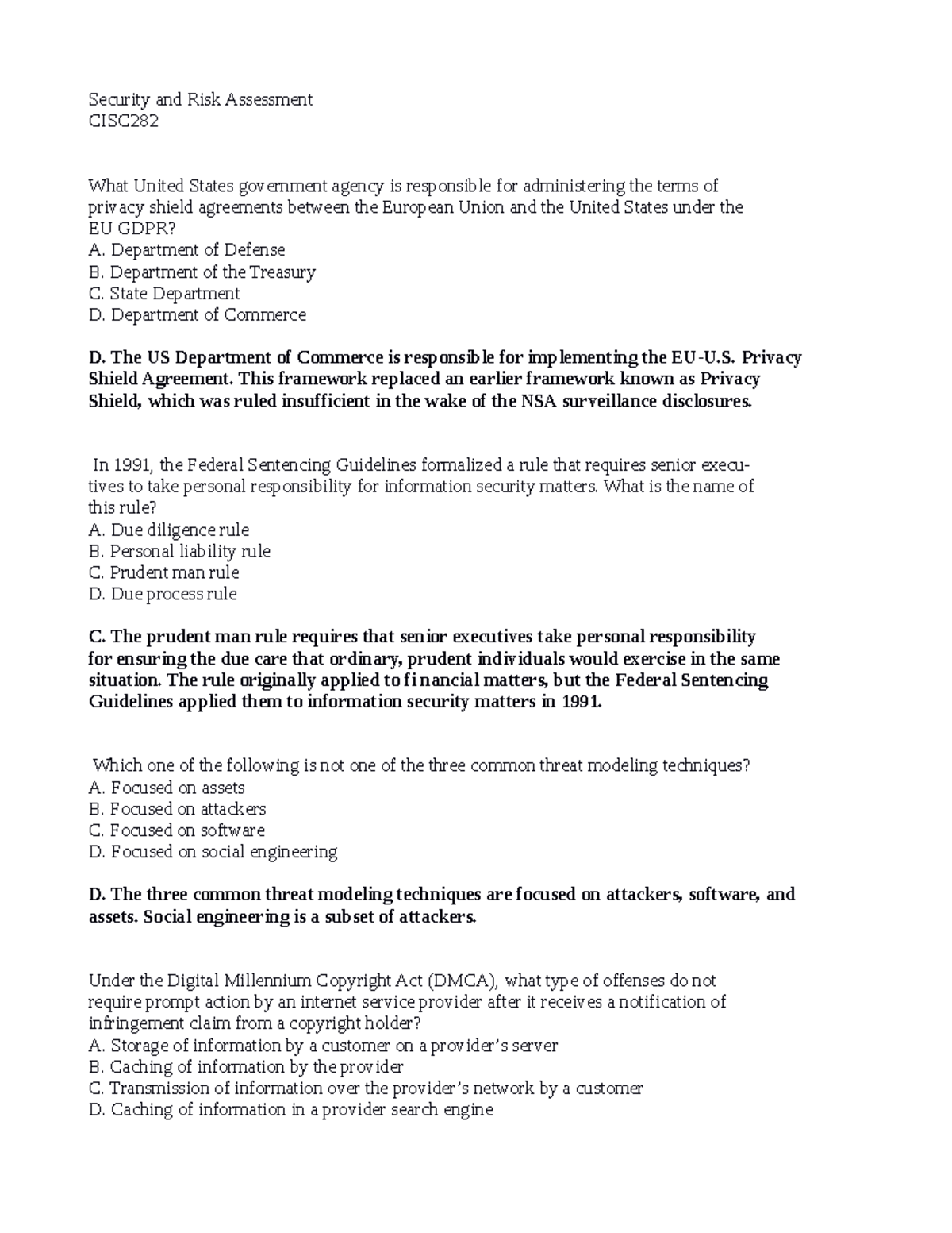 Security and Risk Assessment - Security and Risk Assessment CISC What ...