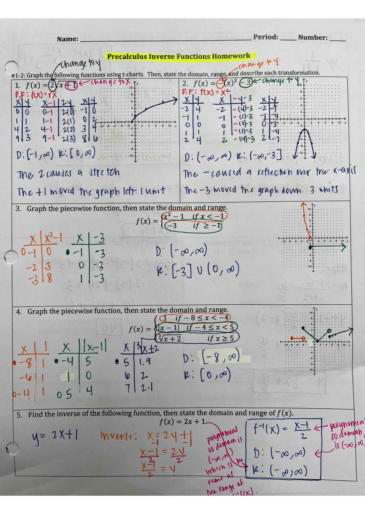 1.6 Inverse Functions Homework Answers - Studocu