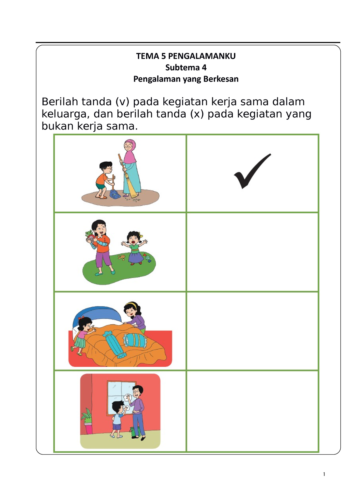 Kelas 1 Tema 5 Sub Tema 4 Revisi 2017 Tema 5 Pengalamanku Subtema 4 Pengalaman Yang Berkesan 1745