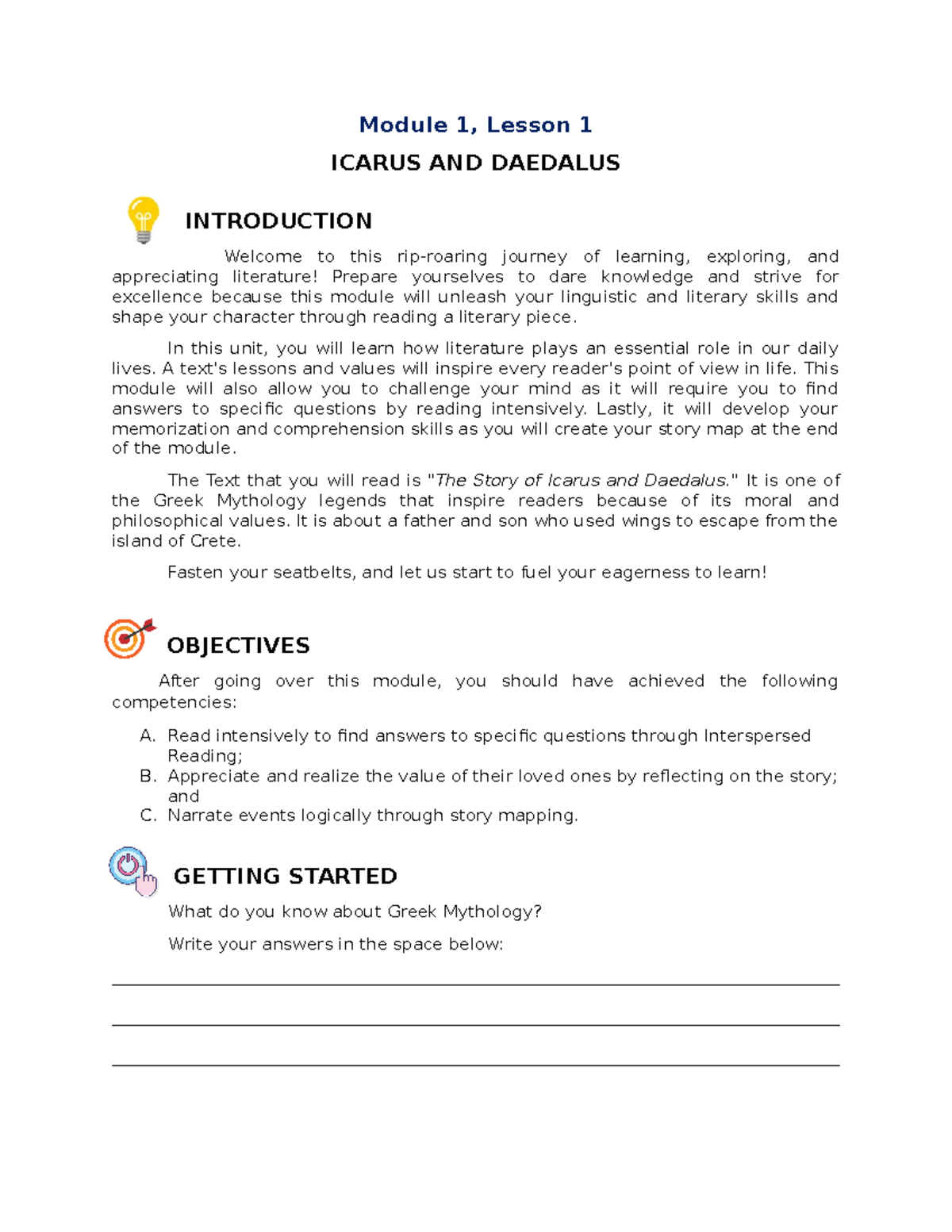 Sample Module Making - This is an activity for the subject teaching ...