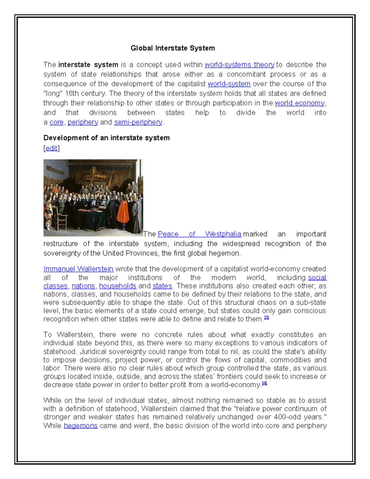 Global interstate sysytem - Global Interstate System The interstate ...