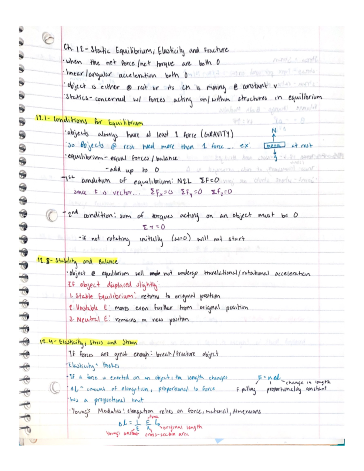 Ch12 Static Equilibrium, Elasticity And Fracture of Physics for ...