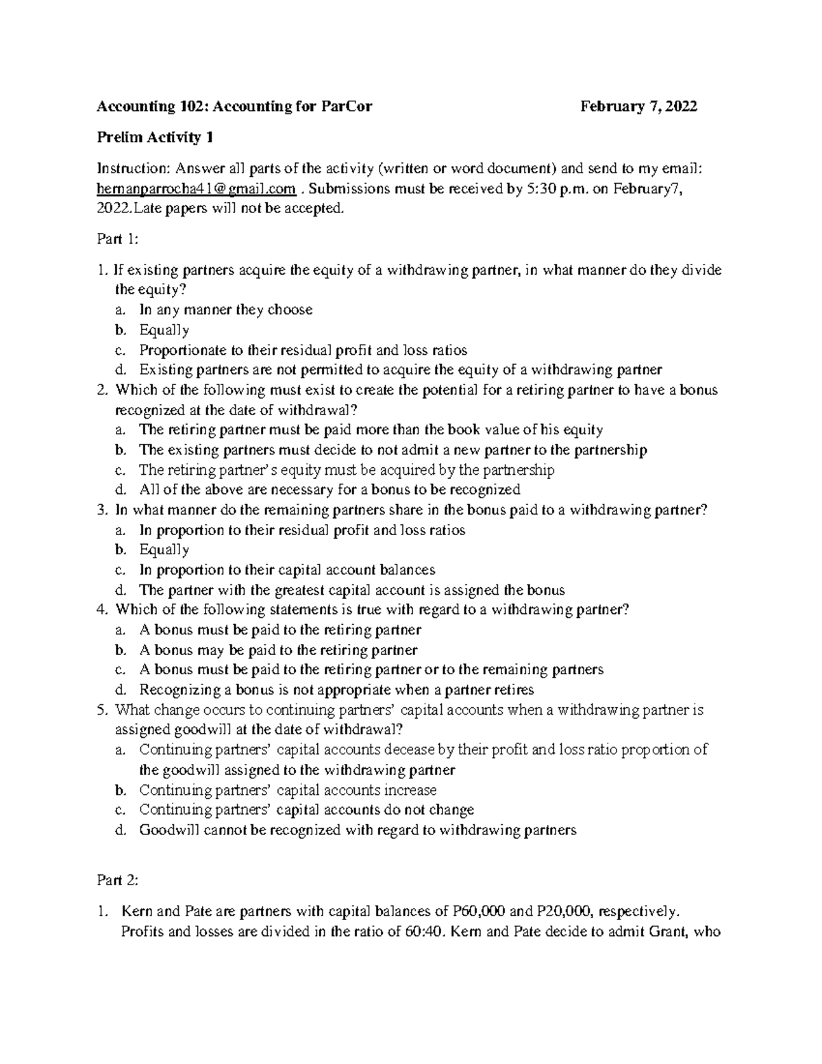 Accounting-102-Accounting-for-Par Cor-Prelim-Activity-1 - Accounting ...