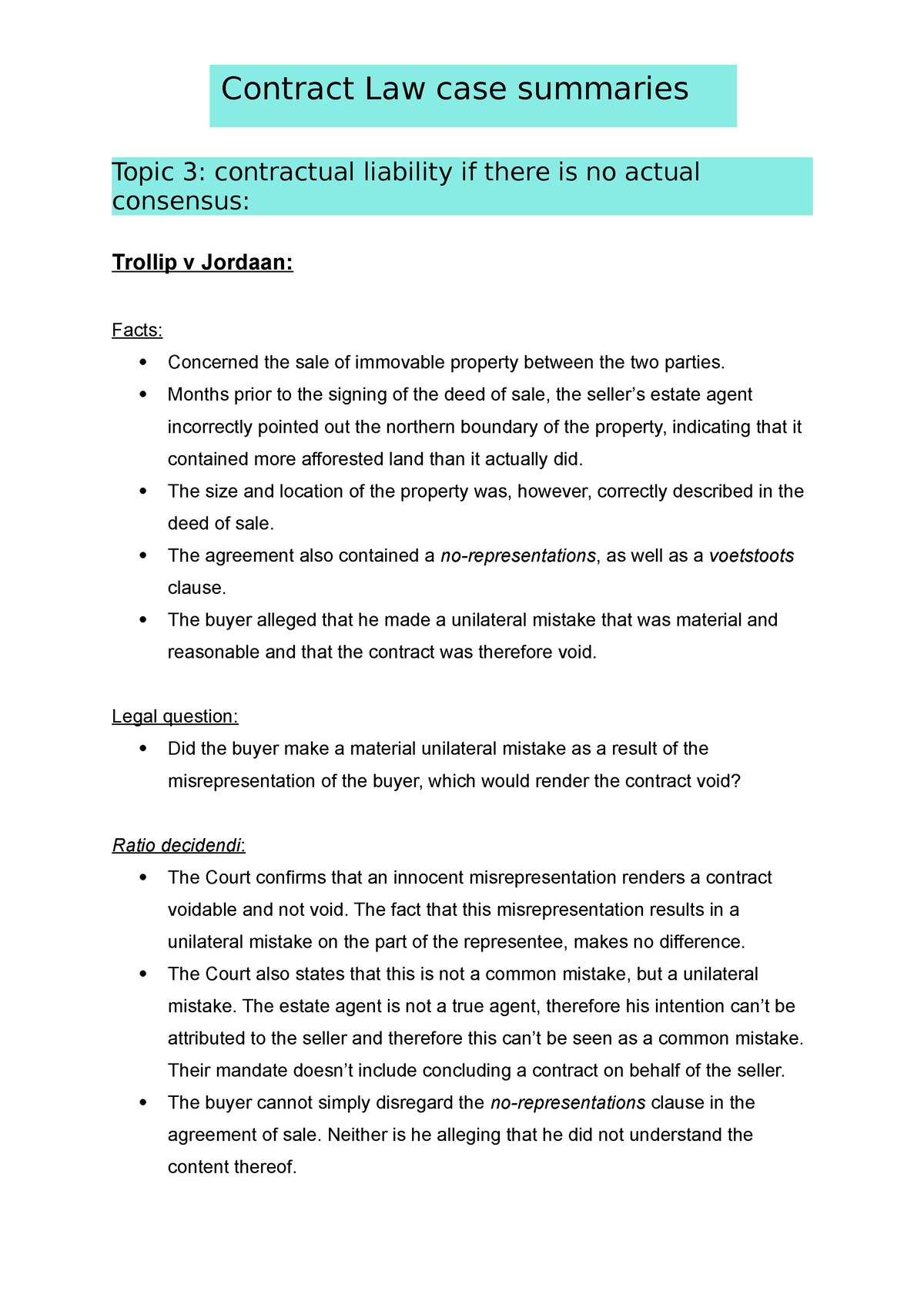 contract law case study examples