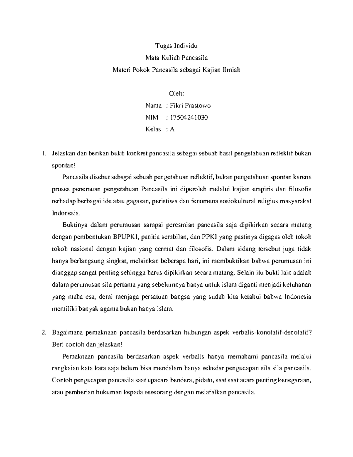 Tugas Individu-Pancasila Sebagai Kajian Ilmiah - Tugas Individu Mata ...