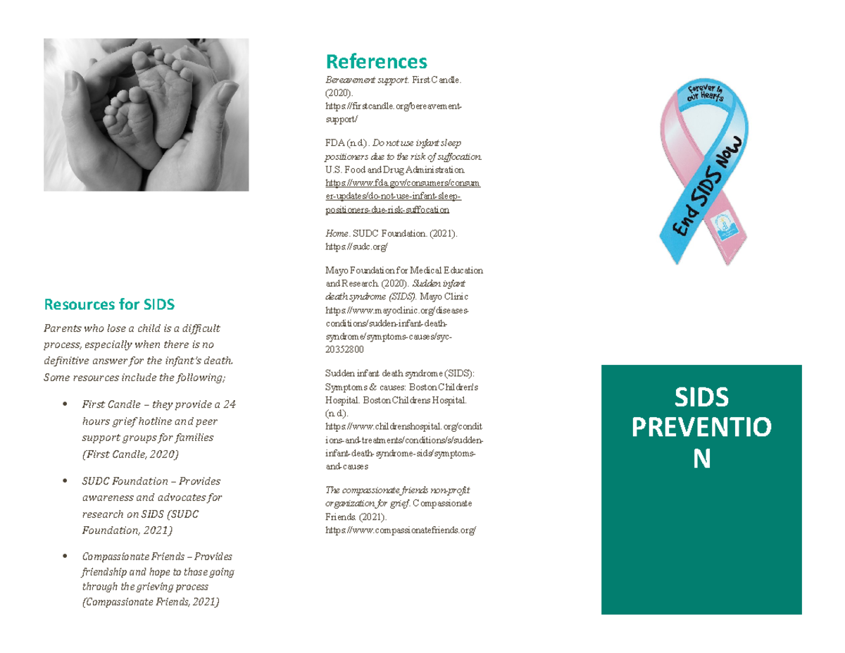 SIDS Prevention Brochure - Resources For SIDS Parents Who Lose A Child ...