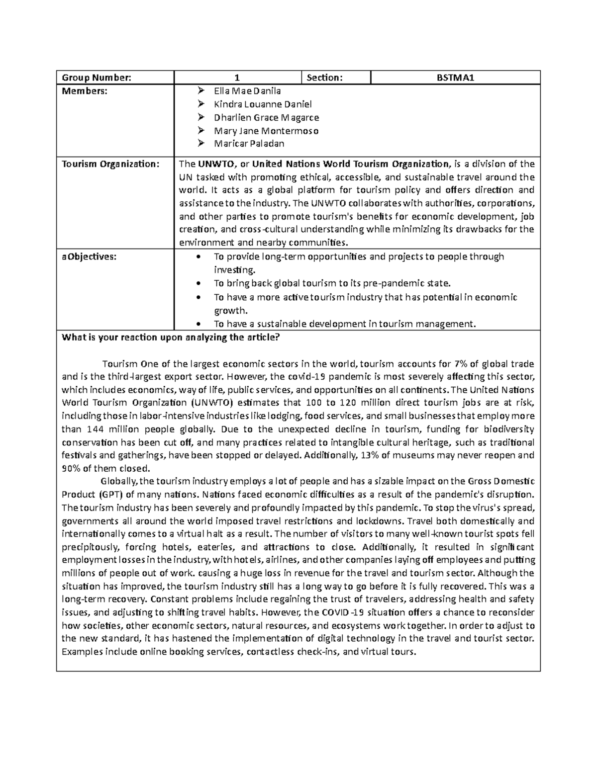 02 Task Performance 1 - sdfsg - Group Number: 1 Section: BSTMA Members ...