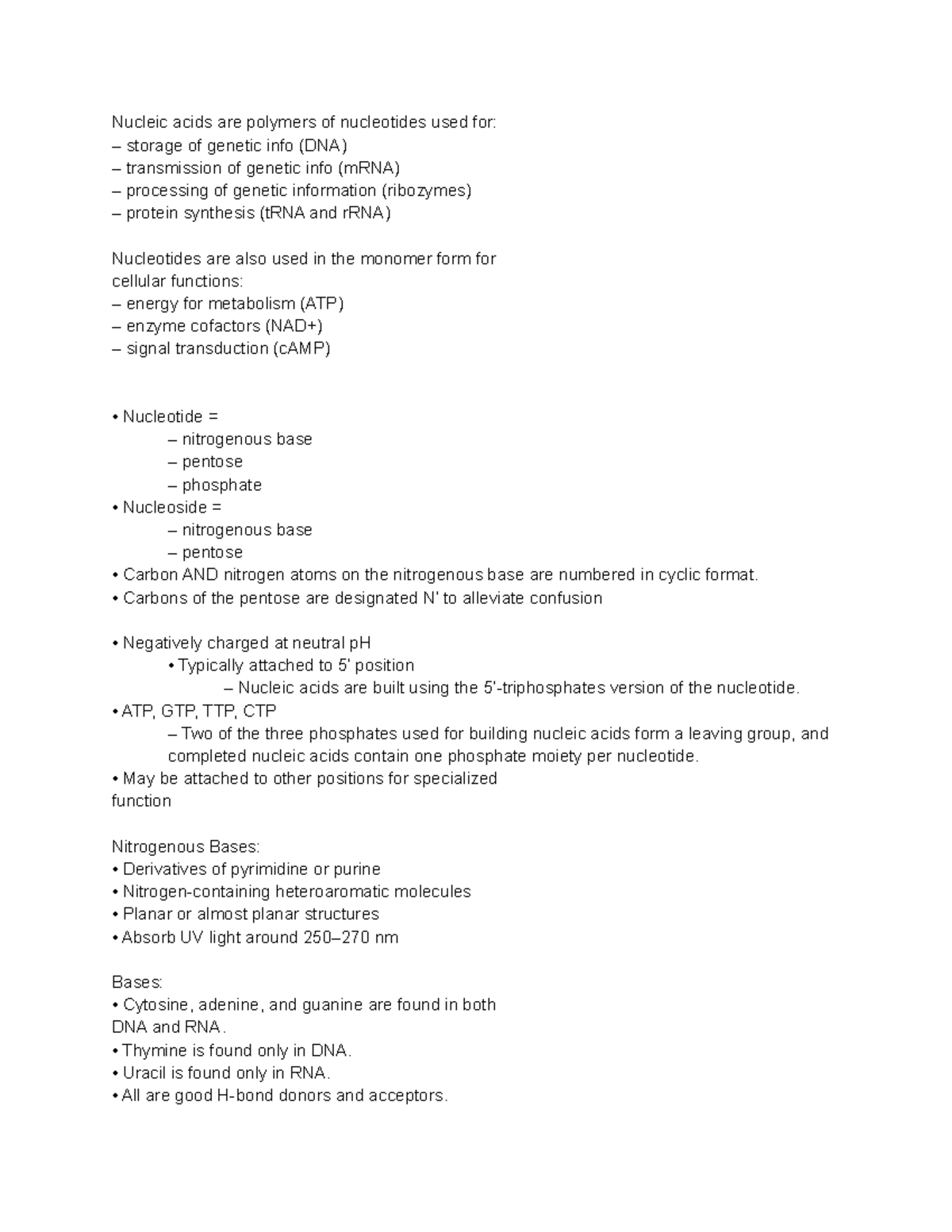 Nucleotides and Nucleic acids Nucleic acids are polymers of