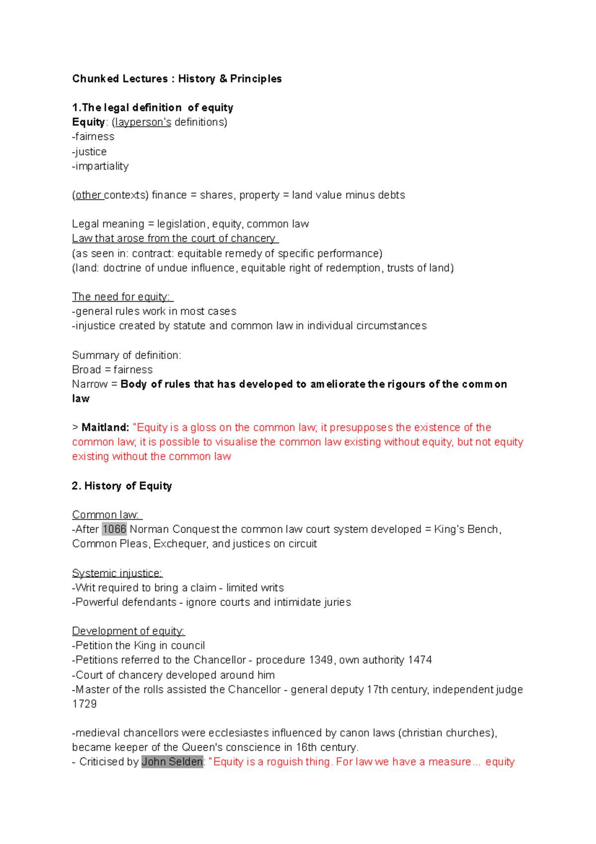 1 History Principles Of Equity Studocu