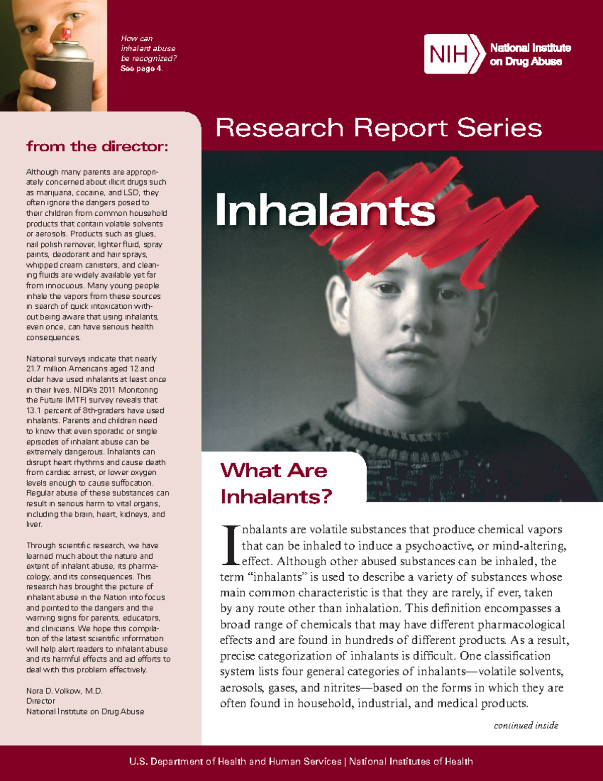 Inhalantsrrs - Inhalant Abuse - Inhalants Research Report Series U ...