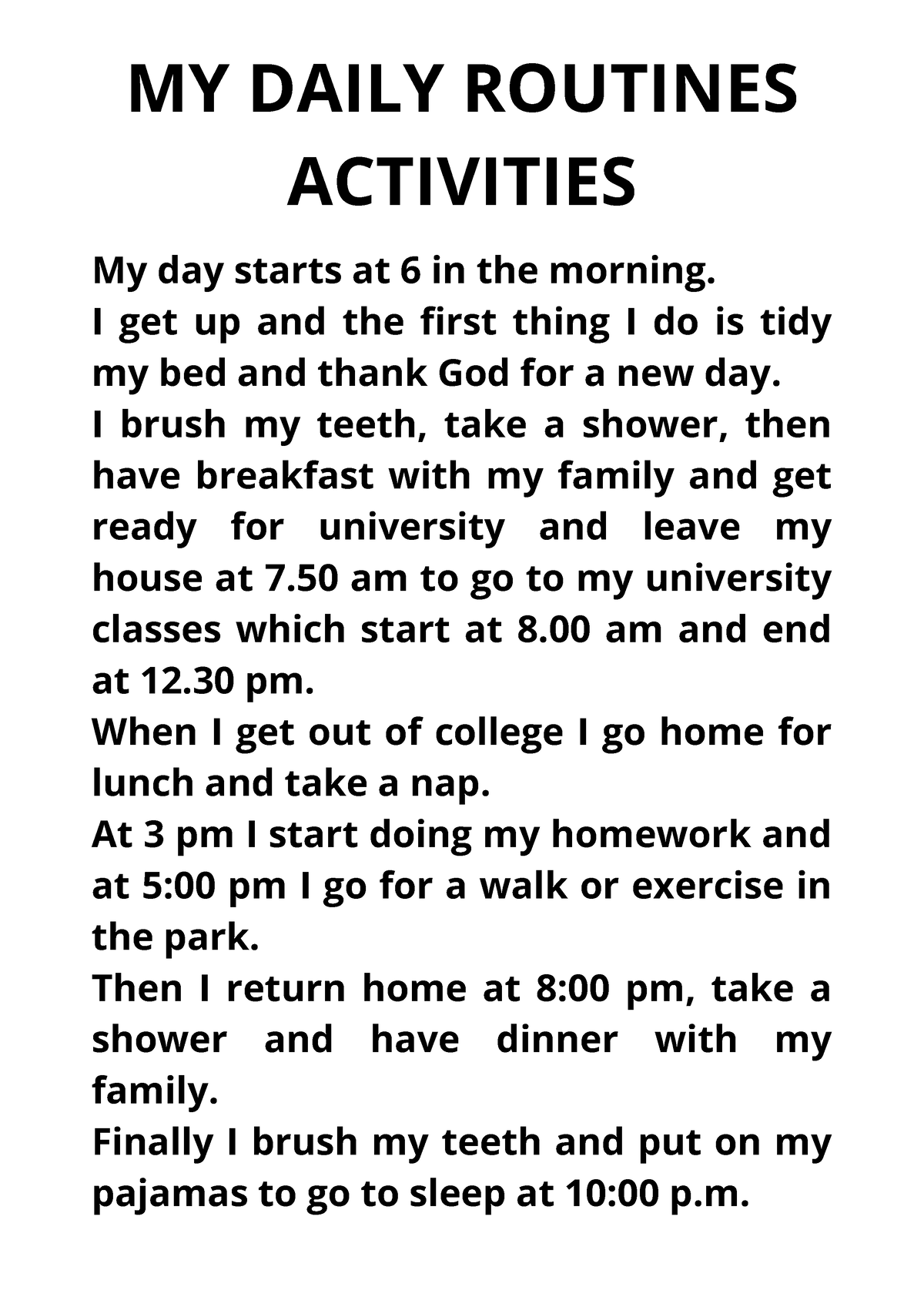 MY Daily Routines Activities - MY DAILY ROUTINES ACTIVITIES My Day ...