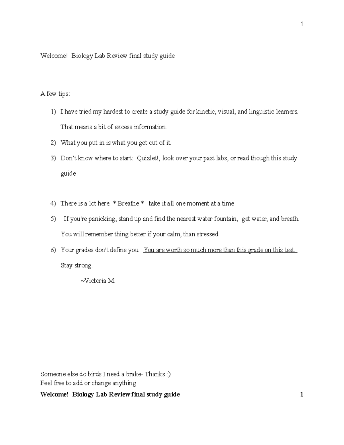 Biology Review - notes - Welcome! Biology Lab Review final study guide A  few tips: I have tried my - Studocu