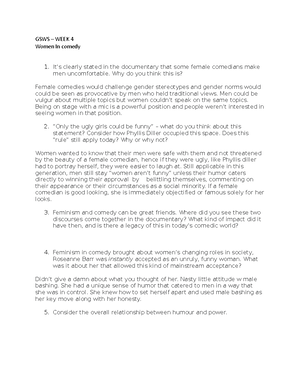 GSWS Full Course Notes - Gender Studies Week 1 Lesson 1 – Definition of ...