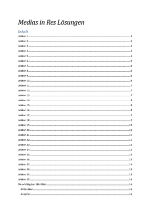 Medias in Res Zusammenfassung - Medias in Res Inhalt Lektion - Studocu