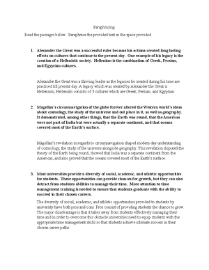 ENGL1100 - Revised Paragraph - Instructions - English 1100 Dr. Gillian ...