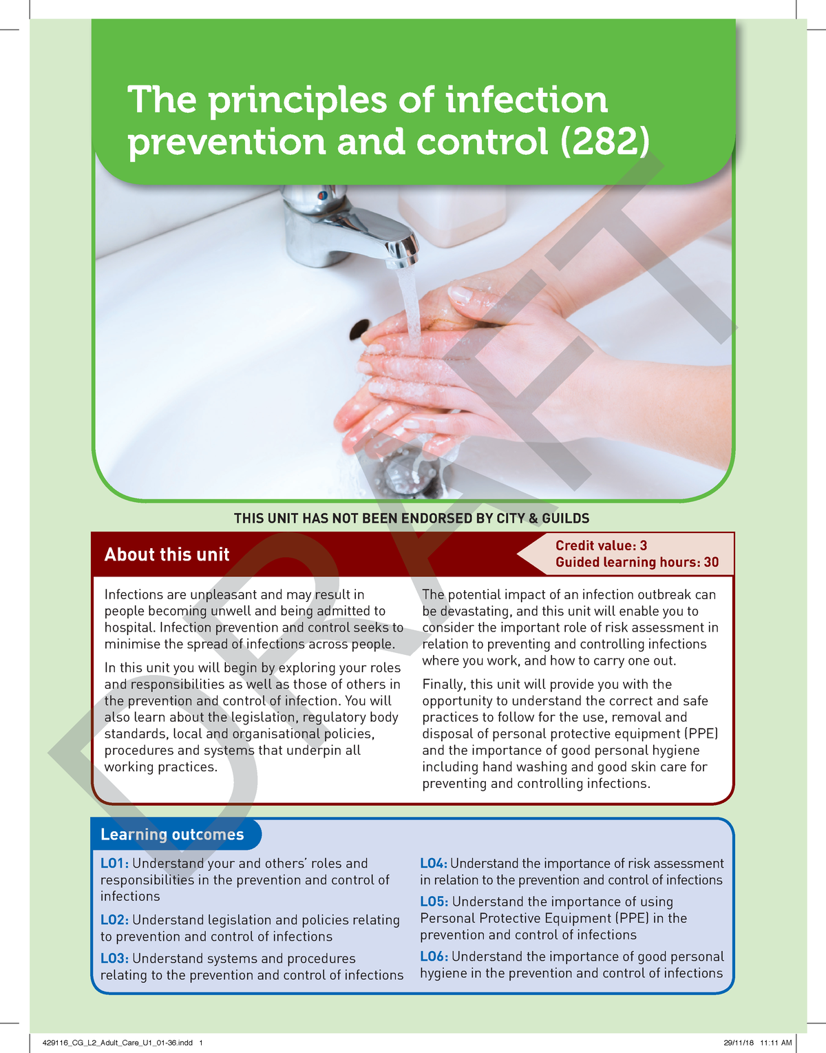 Unit 282 Draft Infection Control The Principles Of Infection Prevention And Control 282 5240