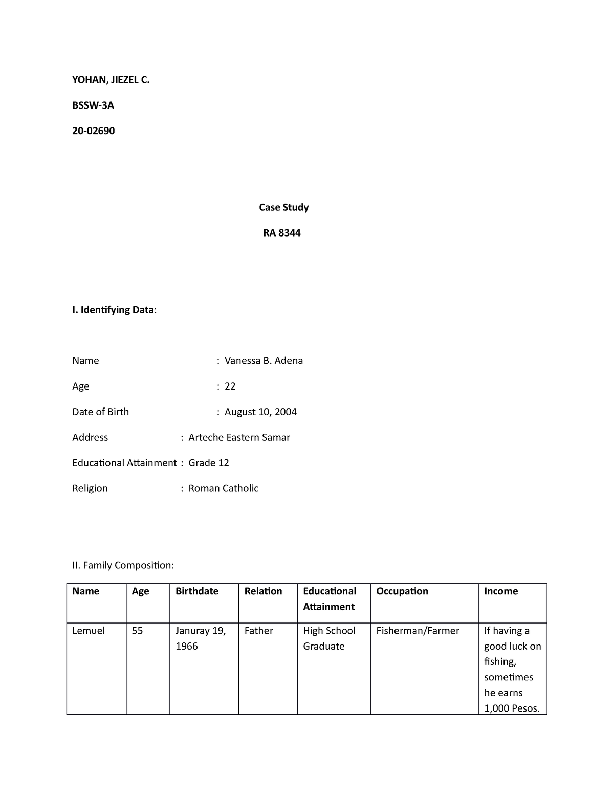 CASE Study RA 8344 - Please give a time to read on this article ...