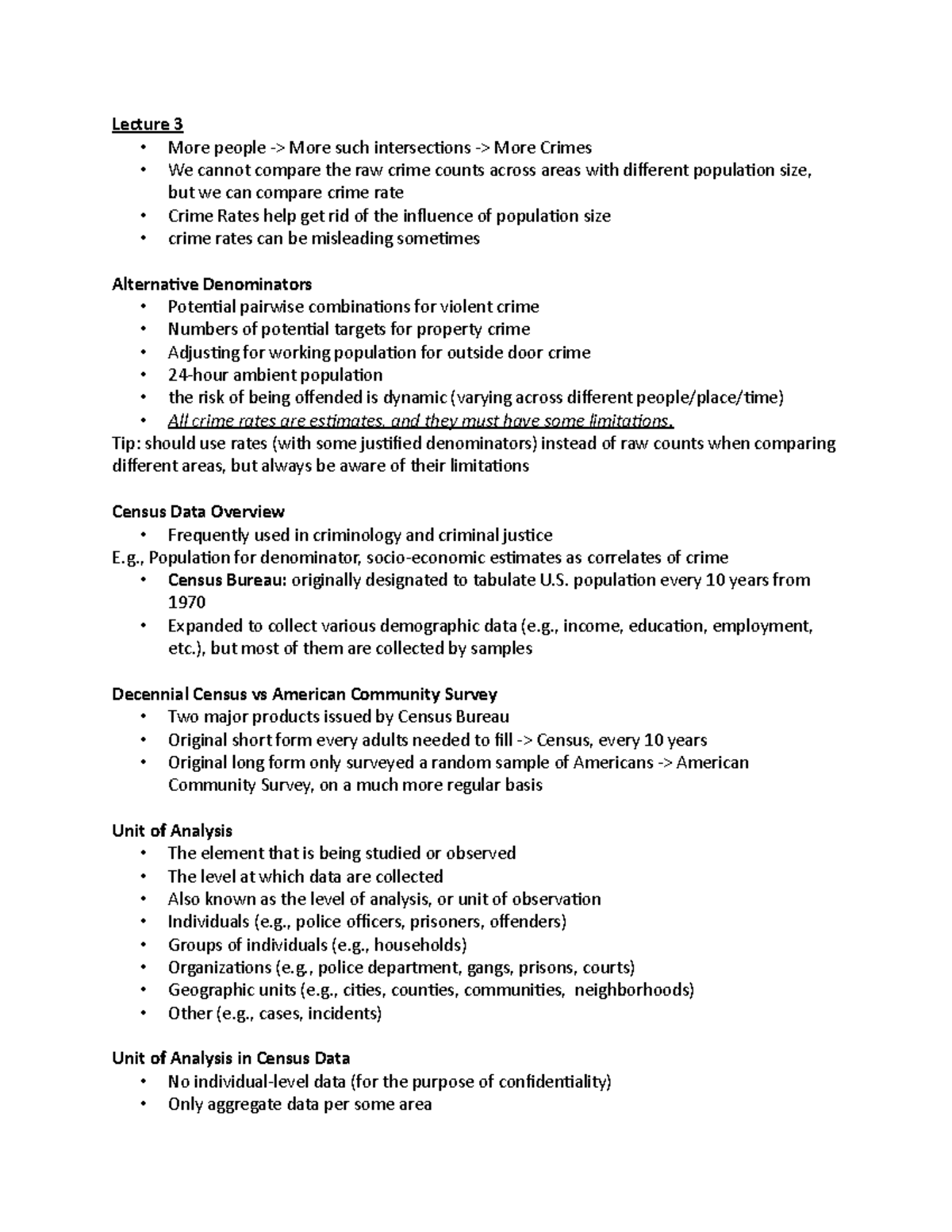 FALLll 22 mapping CRJ notes - Lecture 3 - More people -> More such ...