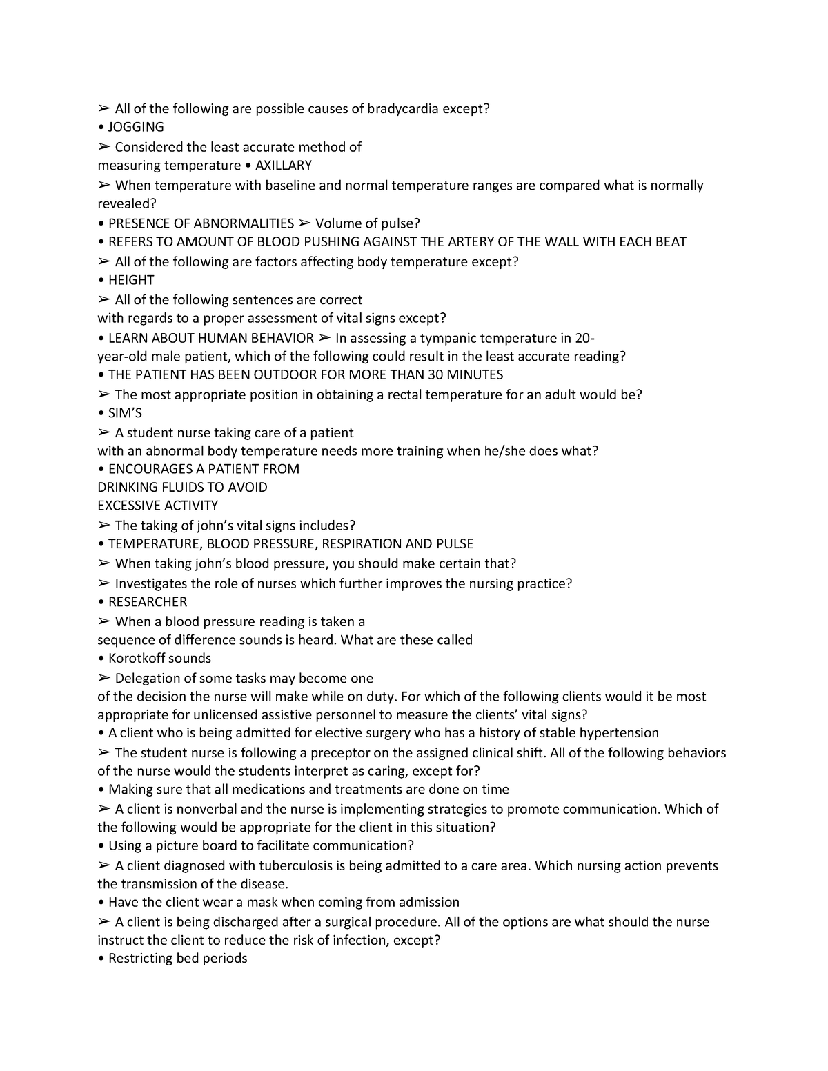 Review QUIZ - All of the following are possible causes of bradycardia ...