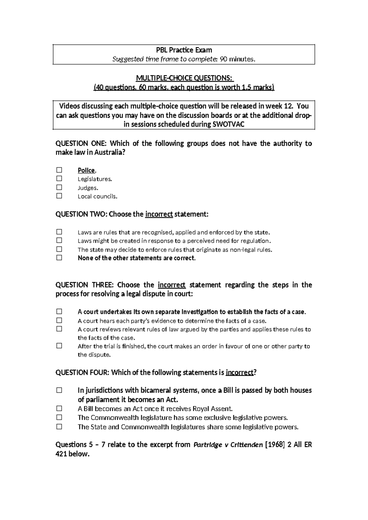Practice exam S02Y22 (clean)-2 - PBL Practice Exam Suggested time frame ...