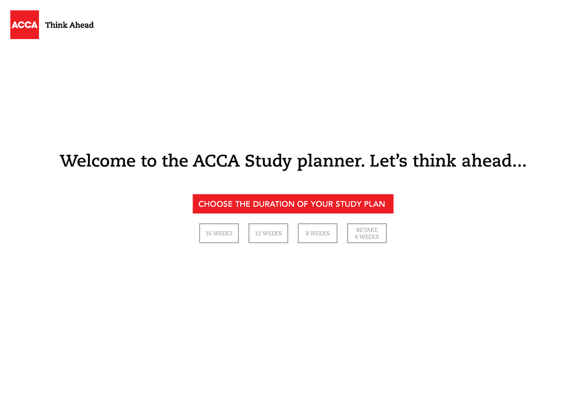 Acca Study Planner V Welcome To The Acca Study Planner Lets