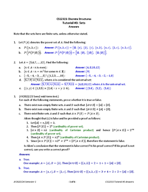 CS1231S Tutorial 4 Answer - CS1231S: Discrete Structures Tutorial # 4 ...