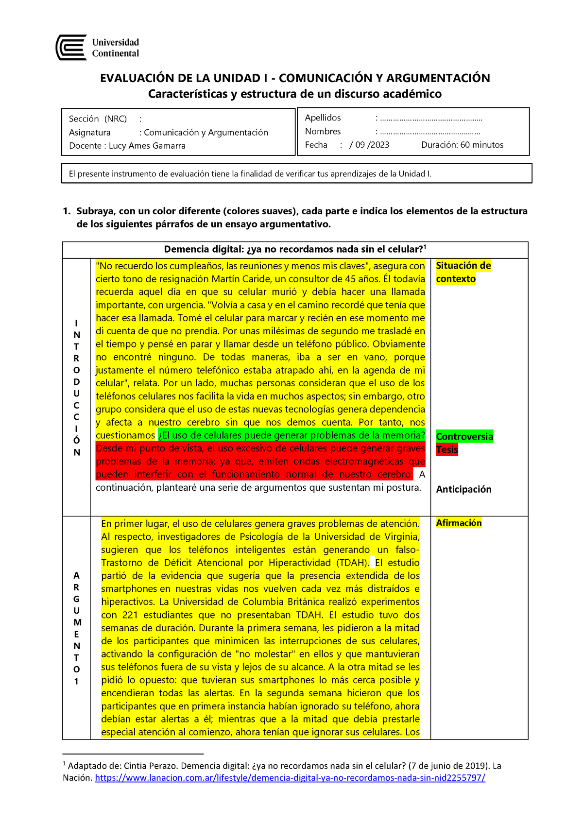 Evaluación Unidad I - Grupo 1 Ricardo - EVALUACI”N DE LA UNIDAD I ...