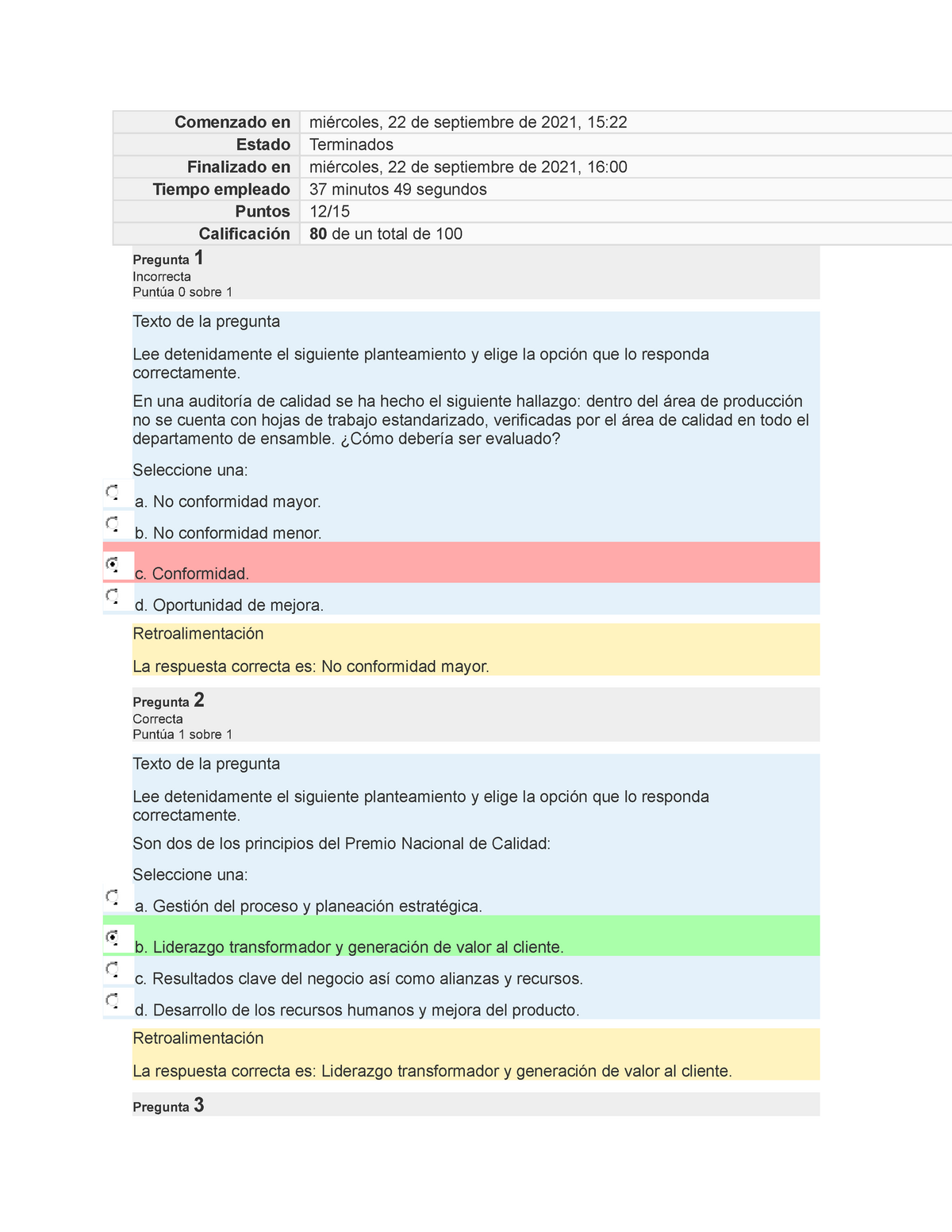 ea5 modelos de calidad examen comenzado en miércoles 22 de