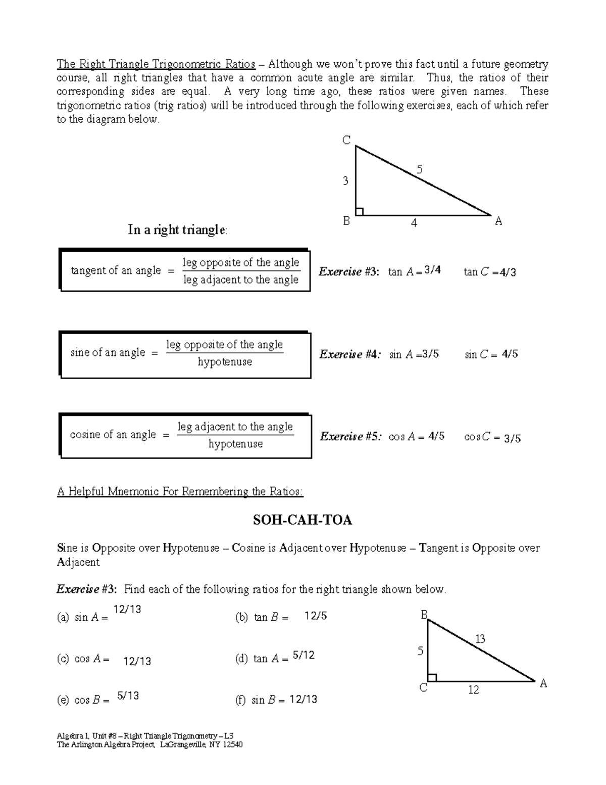 Va'Shanti Jenkins Trigonometric Note Page Algebra 1, Unit 8