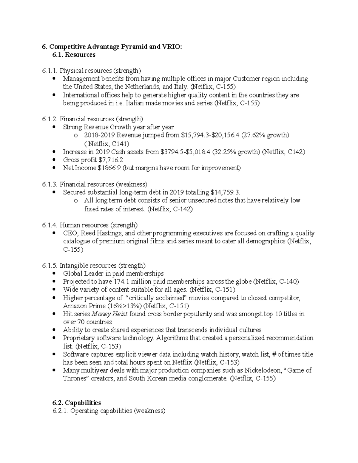 Competitive Advantage Pyramid - Group Project - 6. Competitive ...