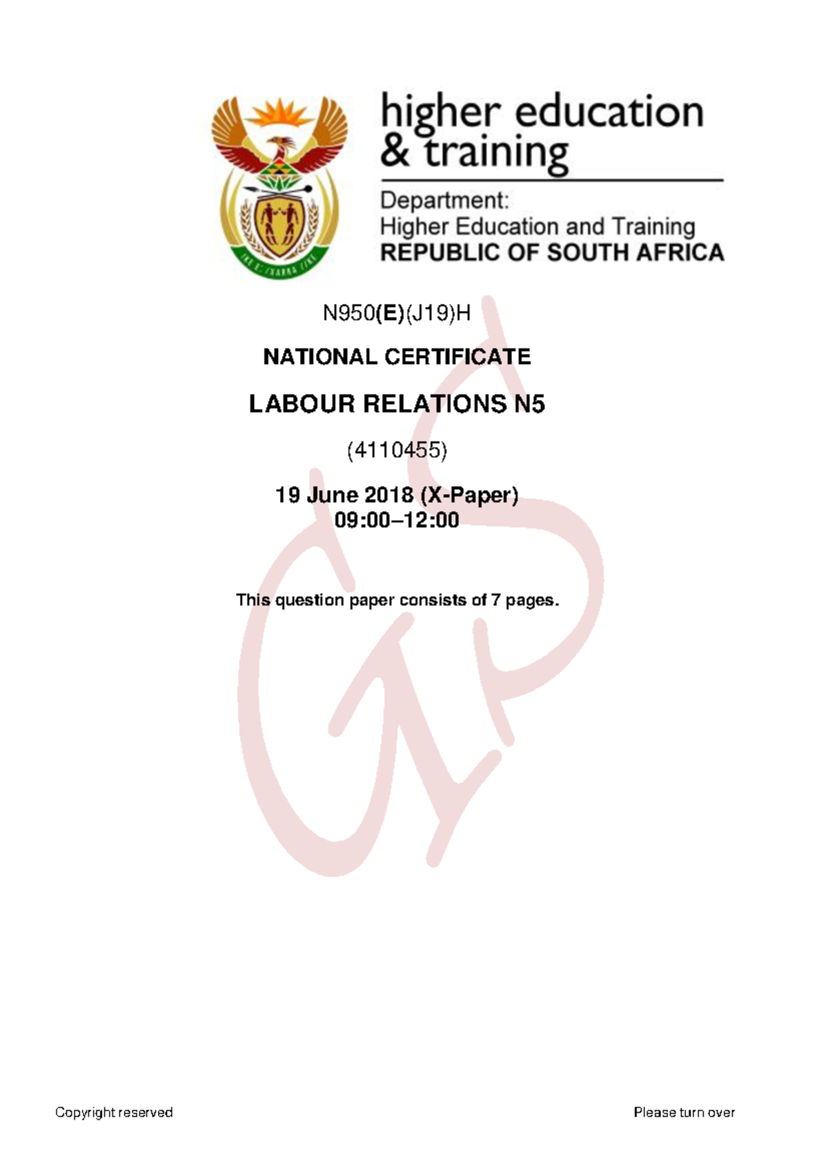 N5-Labour-Relations-June-2018 Question paper - N950(E)(J19)H NATIONAL ...