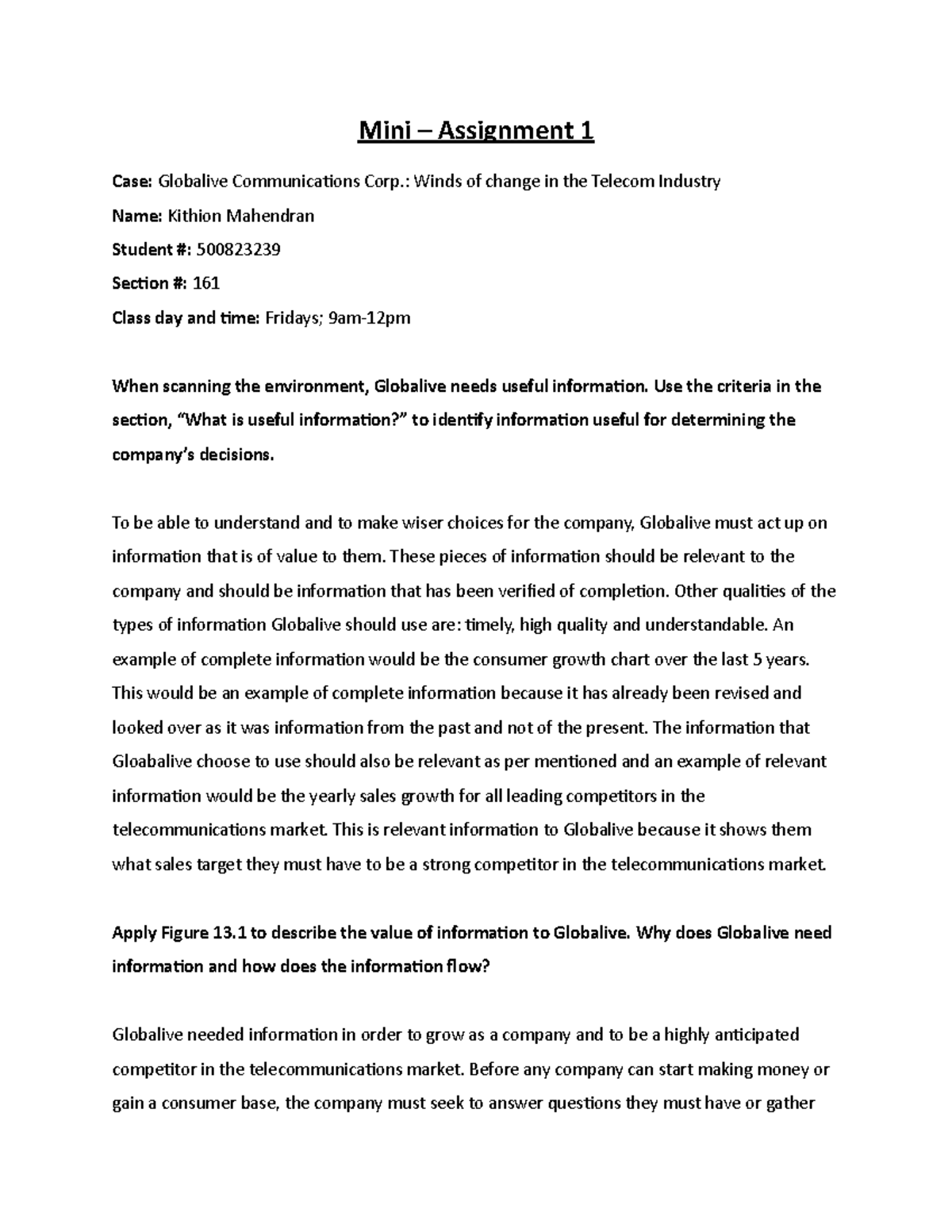 Mini Assignment 1 - Kithion Mahendran - Mini Assignment 1 Case ...