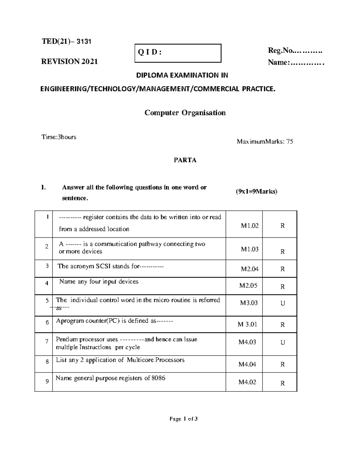 3131 - Ok keep it up - Page 1 of 3 TED(21)– 3131 REVISION 2021 Reg ...