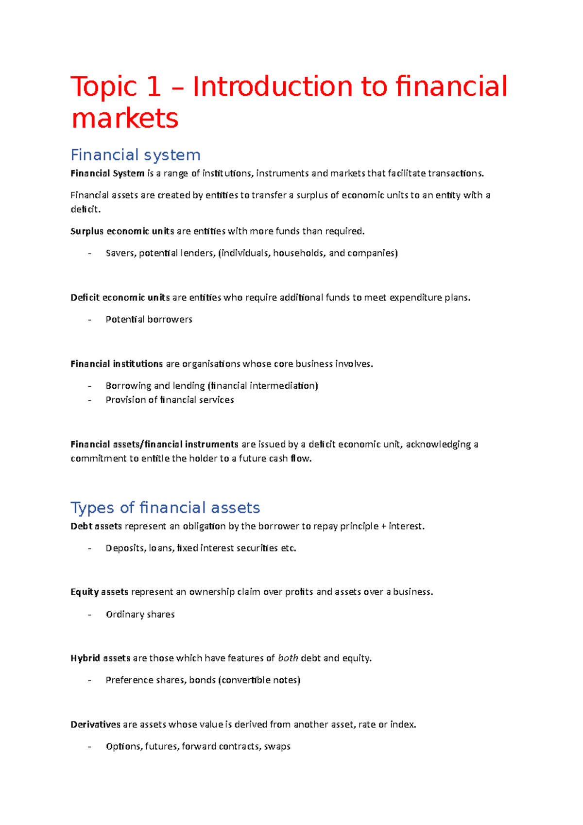 research topics on financial markets