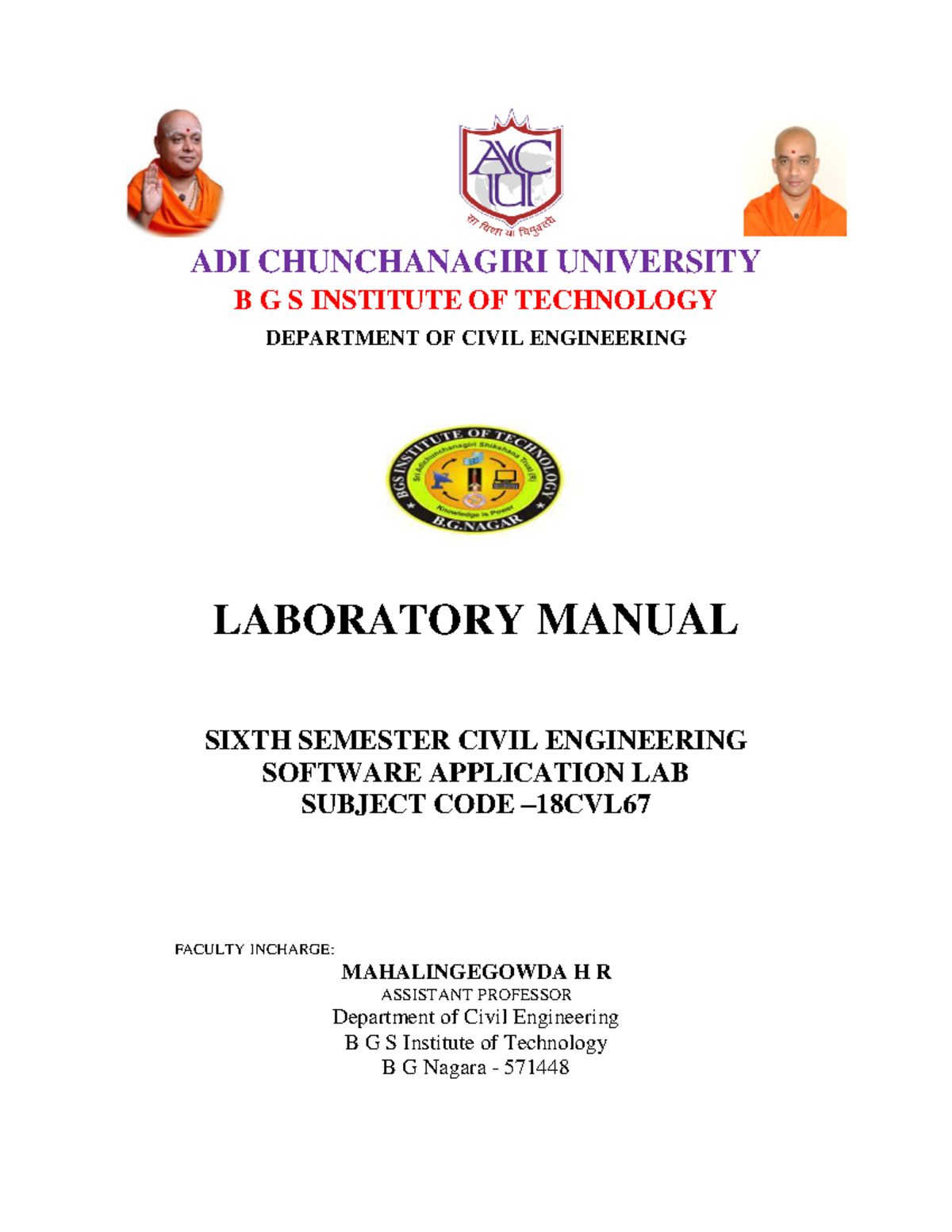 Modeling AND Analysis LAB - ADI CHUNCHANAGIRI UNIVERSITY B G S ...