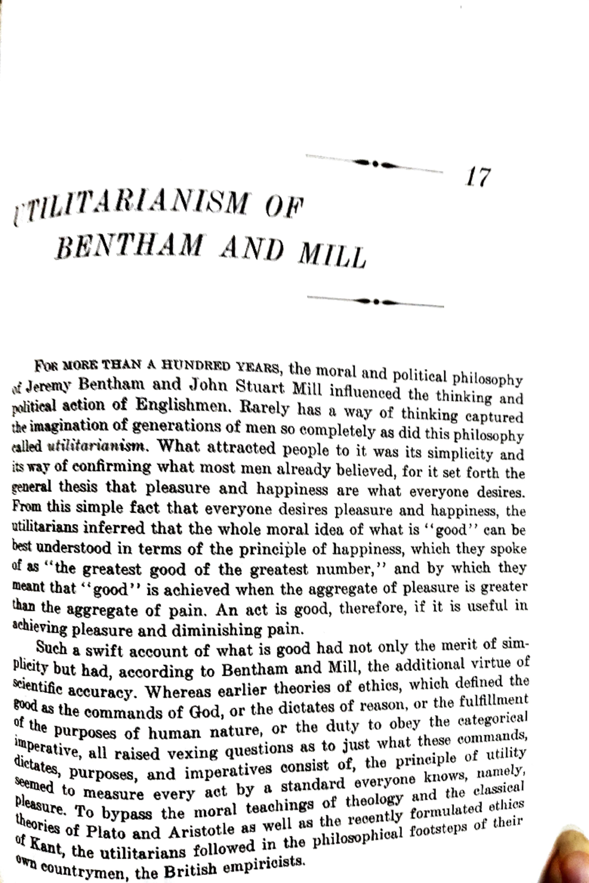 Bentham and Mill - utilitarianism - 17 TILITARIANISM OF BENTHAM AND ...