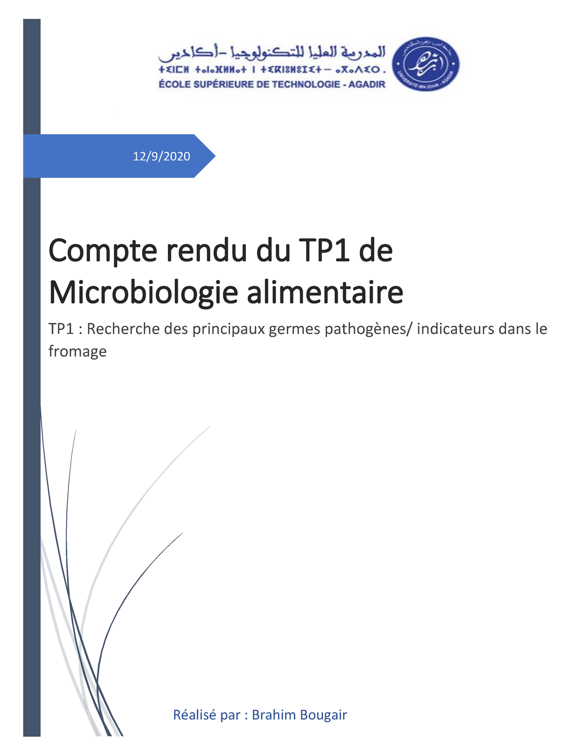 Microbiologie Alimentaire TP1 - 12/9/ Compte Rendu Du TP1 De ...