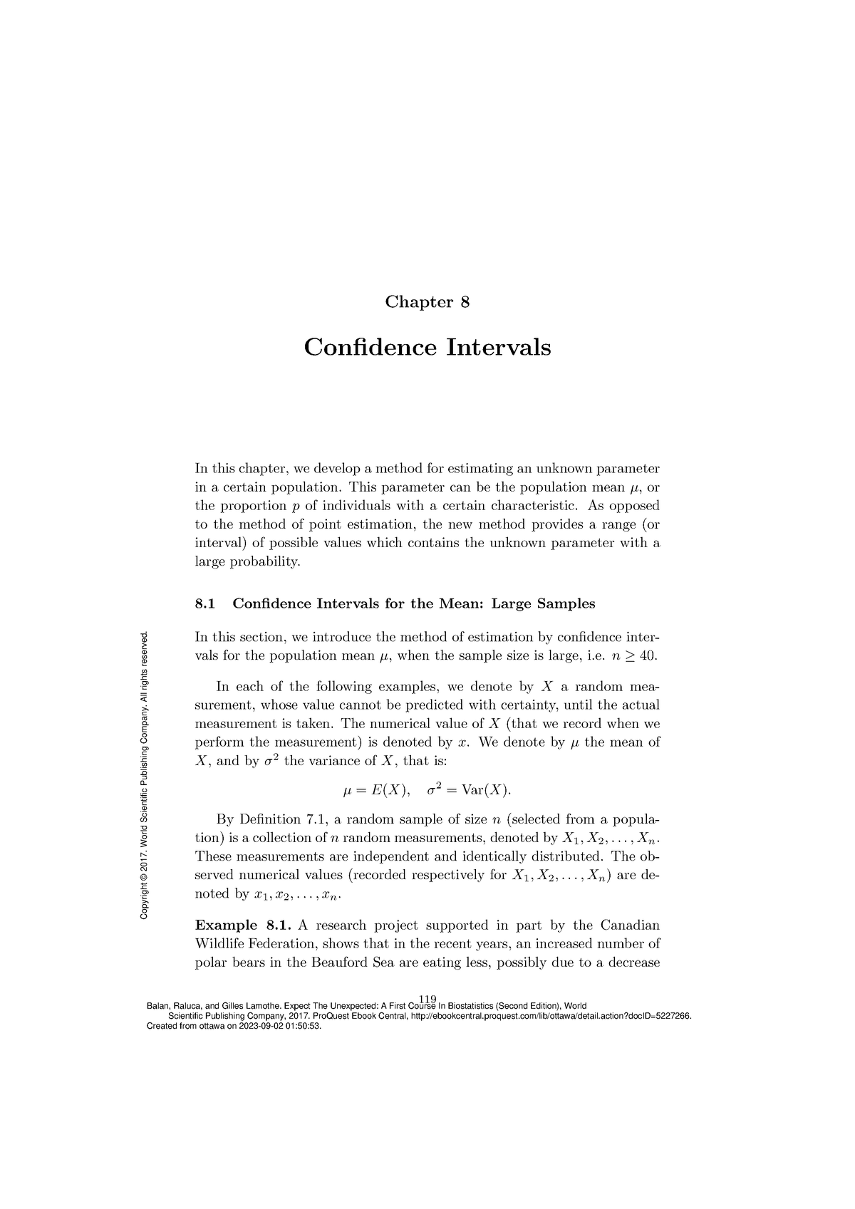 Biostat Chap8 - Chapter 8 Confidence Intervals In This Chapter, We ...