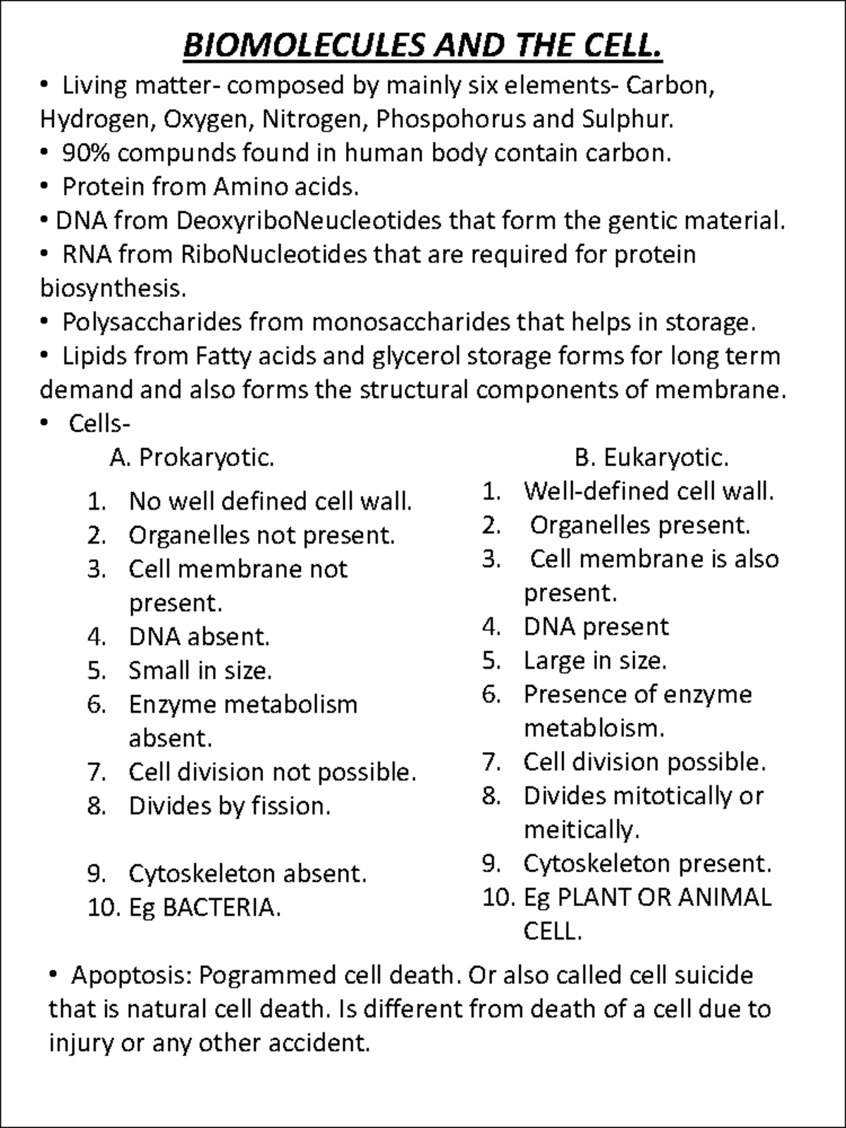 Biomolecules - BIOMOLECULES AND THE CELL. Living matter- composed by ...