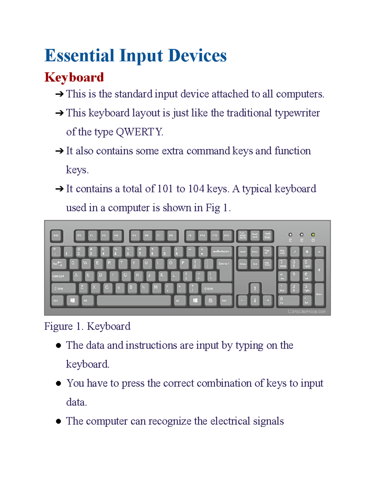 Essential Input Devices(Keyboard) - Essential Input Devices Keyboard ...