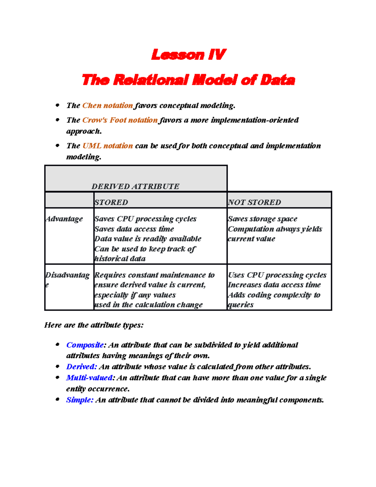 Lesson Iv The Relational Model Of Data Lesson Iv The Relational Lesson Iv The Relational Model Of Data Lesson Iv The Relational