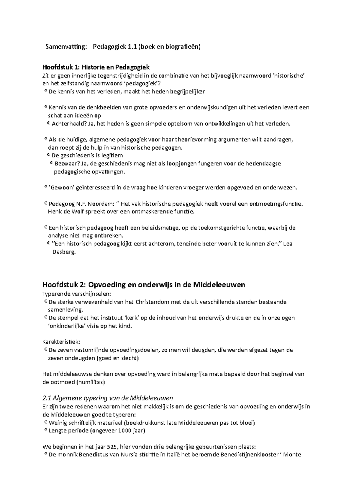 Samenvatting Hele Boek Incl. Biografieën - Samenvatting: Pedagogiek 1 ...