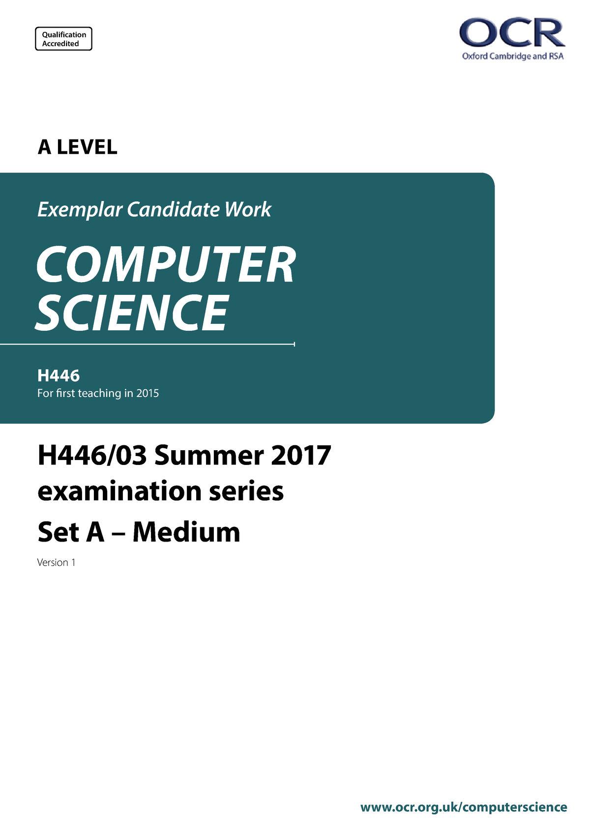 ocr computer science coursework exemplar