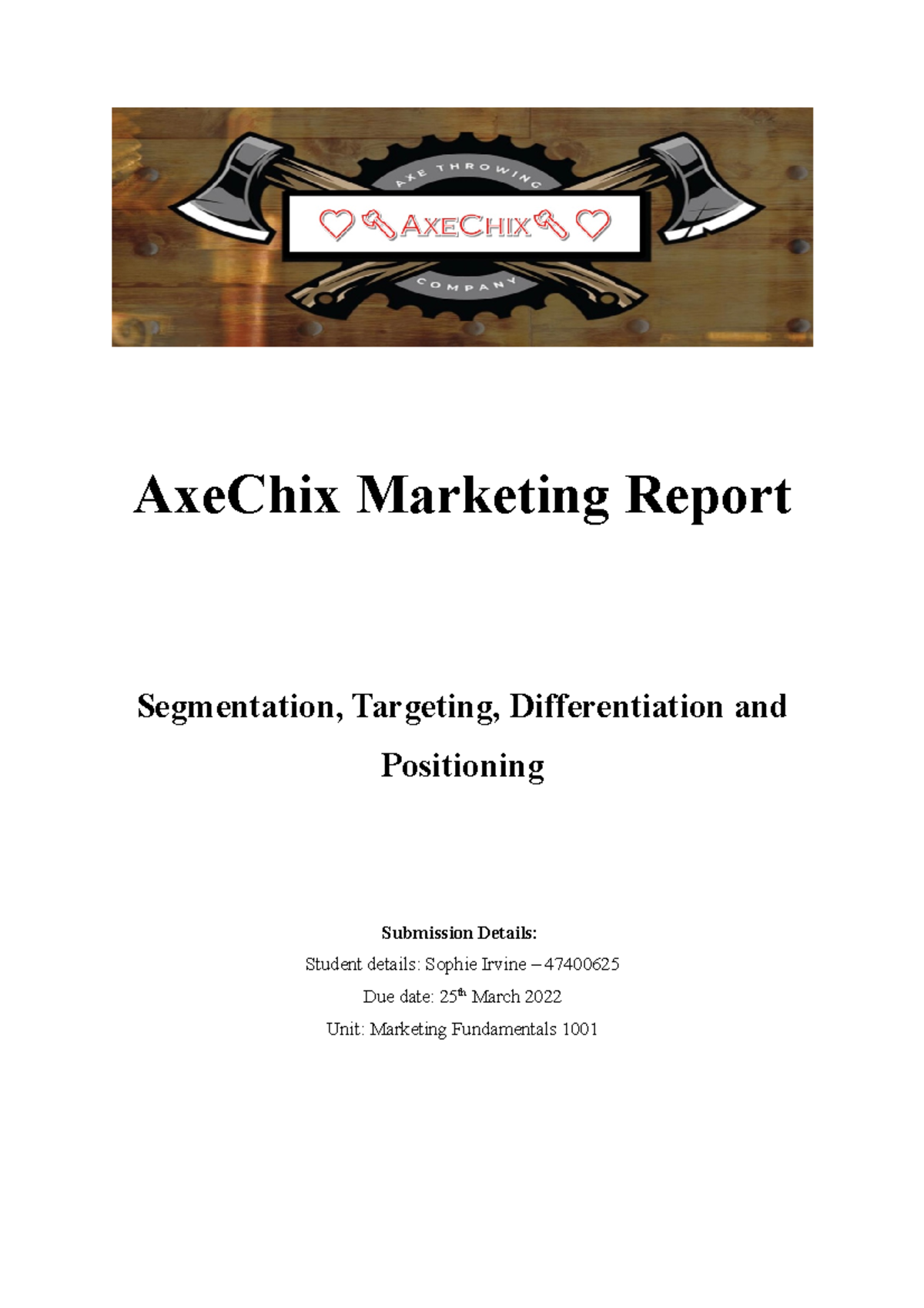 MKTG1001 Assessment 3 - MKTG101 - MQ - Studocu