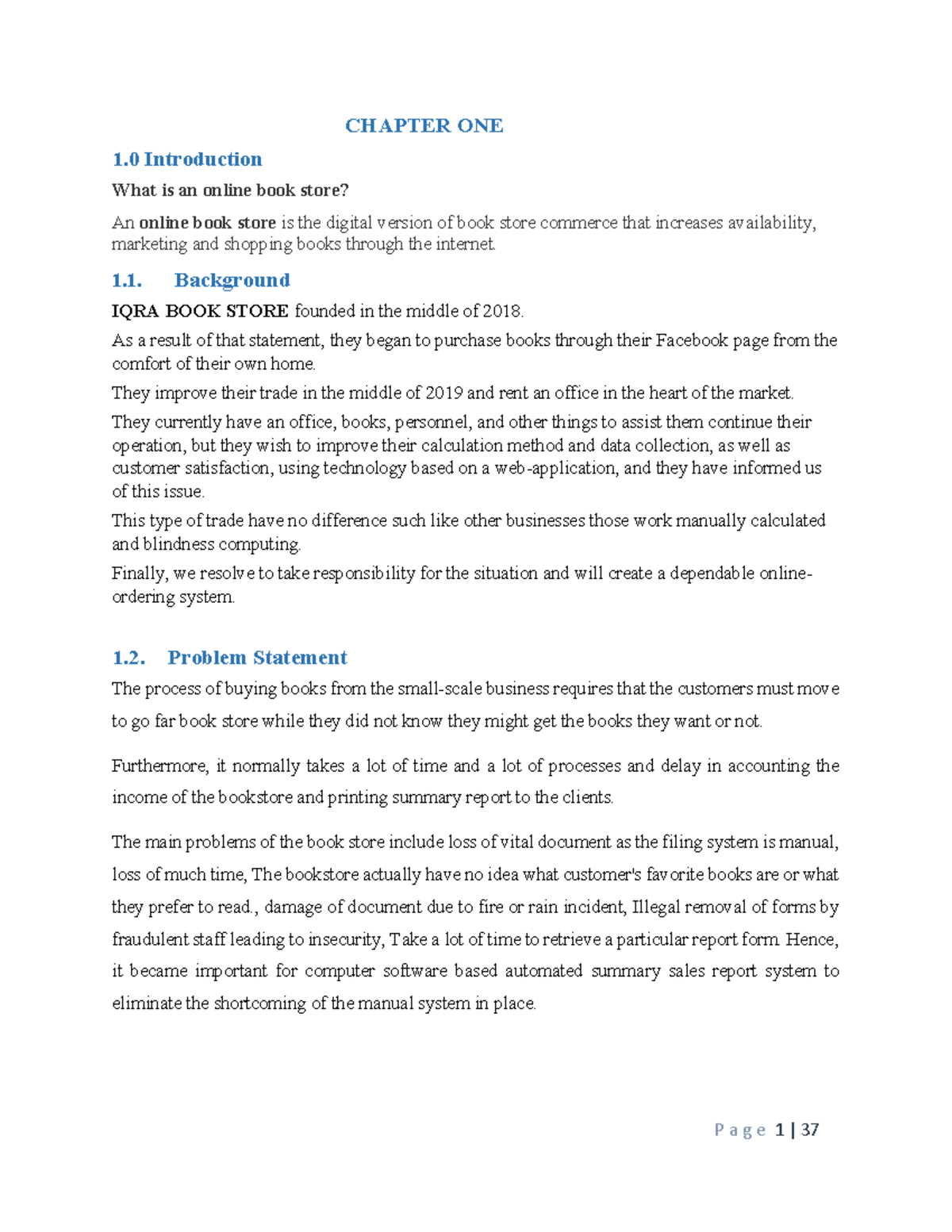 Pdf iqra thesis - this book is so important - CHAPTER ONE 1 ...